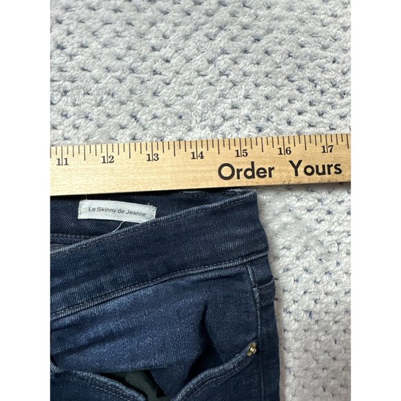 Frame Jeans Womens 30 Blue Denim Dark Wash Le Skinny De Jeanne Raw Edge Hem - Picture 8 of 11